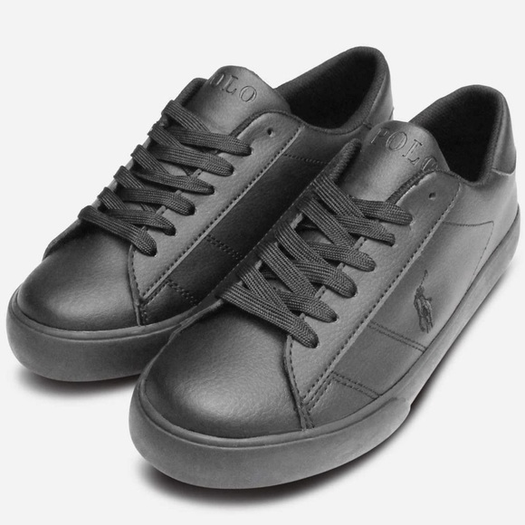 Polo Ralph Lauren Triple Black Lace-up Sneaker, Size 6 - Picture 14 of 14